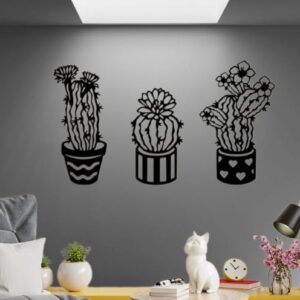 Wooden Cactus Wall Arts Decoration (3pc Set) - Image 2