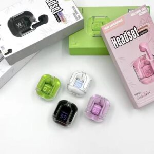 Air31 Earbuds Wireless Crystal Transparent body - with silicone pouch ( random color ) - Image 4