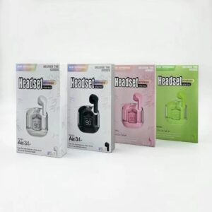 Air31 Earbuds Wireless Crystal Transparent body - Without Silicone Pouch ( random color ) - Image 4