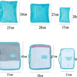 6pcs set travel storage bag portable luggage | (Random color). - Image 1