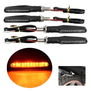 Pack of 1 pair(2pcs) - Audi Flow Style Led Motorcycle Turn Signals Indicator Amber Light - Image 4
