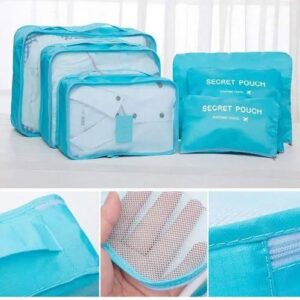 6pcs/Set Travel Storage Bag Portable Luggage Organizer Clothes Tidy Pouch Zip Cube Luggage Toiletry Bag Organizer Pouch Home Organization - Multi (random colors) - Image 2