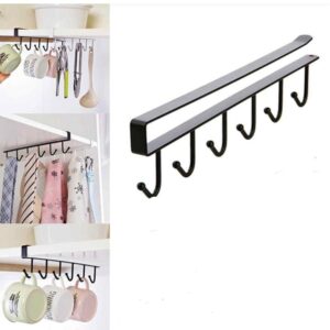10 hooks Mug Cups Wine Glasses Storage Hooks Kitchen Utensil Ties Belt and Scarf Organizer Hanging Hook Rack Holder Under Cabinet Closet (random color ) - Image 1