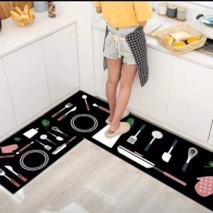 Antislip mats pack of 2pcs (Random Design)size:40*120&40*60cm - Image 3