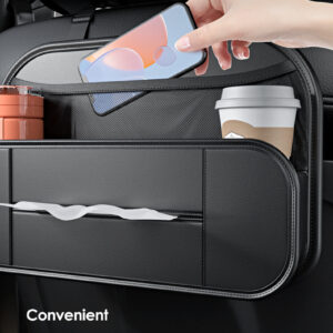1pcs Leather Car Backseat Organizer With Tissue Bag Holder Car Back Seat Hanging Storage Bag Rear Row Water Cup Phone Pockets Travel | only 1 piece. - Image 5