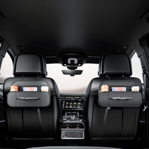 1pcs Leather Car Backseat Organizer With Tissue Bag Holder Car Back Seat Hanging Storage Bag Rear Row Water Cup Phone Pockets Travel | only 1 piece. - Image 2