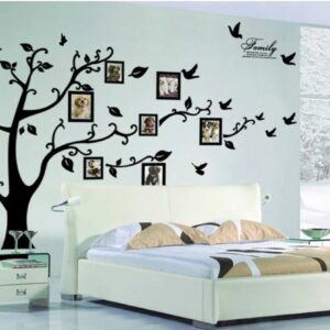 Large 200x250Cm / 79x99in Black 3D DIY Photo Tree PVC Wall Decals Adhesive Family Wall Stickers Mural Art Home Decor - Image 4