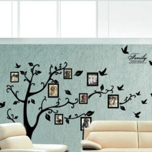 Large 200x250Cm / 79x99in Black 3D DIY Photo Tree PVC Wall Decals Adhesive Family Wall Stickers Mural Art Home Decor - Image 3