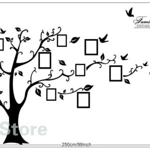 Large 200x250Cm / 79x99in Black 3D DIY Photo Tree PVC Wall Decals Adhesive Family Wall Stickers Mural Art Home Decor - Image 1