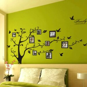 Large 200x250Cm / 79x99in Black 3D DIY Photo Tree PVC Wall Decals Adhesive Family Wall Stickers Mural Art Home Decor - Image 2