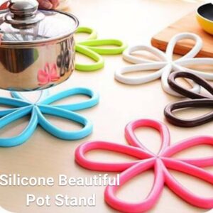 Silicone Flower Hot Pot Mat Stand Heat Resistant Mat For Protect your Dastar khan And Table To Burning (random colors) - Image 2