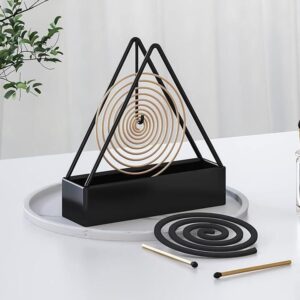 Mosquito Coil Holder Incense Burner Decorative Ornament Craft Triangle (Black) - Image 4