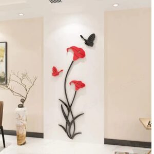 Flower wall stickers Wooden material - Image 2