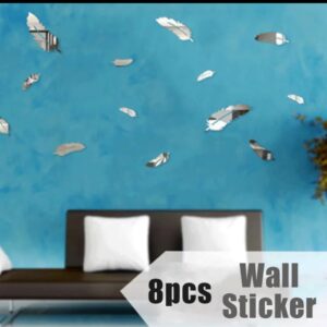 Mirror Feather Wall stickers 8pc set - Image 3