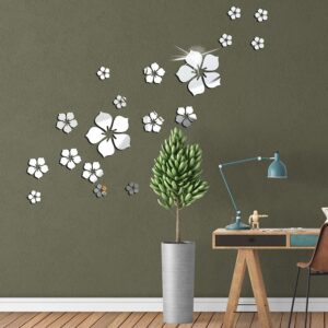 Acrylic mirror wall stickers 20 flower set - Image 2