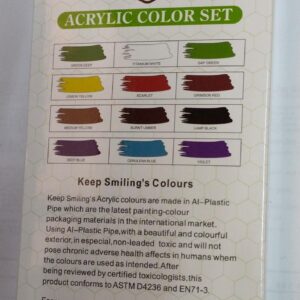 Acrylic Oil Glass Water Fabric Colour Paint Set - Pack Of 12 ( 12ml - 12 Tubes ) - Image 1