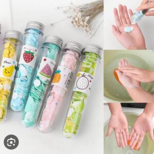 200 PCS Disposable Paper Soap with Portable Tube Bottle ? Multi-Color Travel Soap Sheets for Hand Washing, Camping, and Outdoor Use - Image 1