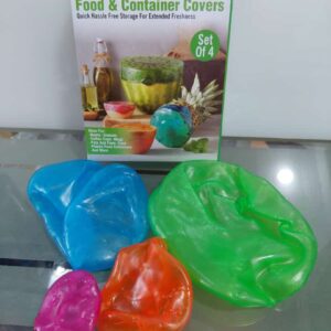 Food  Covers Set of 4  Silicone Fresh Keeping Wrap Food Wraps Seal (Random color) - Image 4