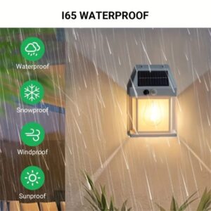 (LL-888) Solar Tungsten Filament Lamp Outdoor Waterproof Intelligent Induction Wall Lamp Courtyard Garden Villa Lighting Night Light - Image 2