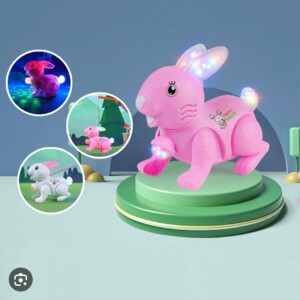 Walking Funny Bunny Glowing Lights and Music Toy for Kids - Image 1
