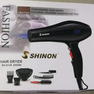 (black )Shinon Hair Dryers Salon Home Used Professional Blow Hair Dryer With complete accessories - Image 1