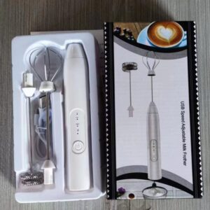 2 in 1 Electric Milk Frother Whisk Egg Beater USB Rechargeable Coffee Blender Household Milk Shaker Mixer Foamer Food Blender (random color) - Image 1