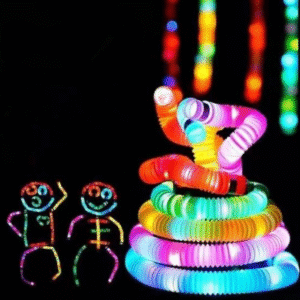 Pop Up Pipe Light Changing Toy For Kids - 3 Different Lighting Modes (Random Color) - Image 1