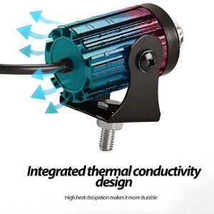 (2pcs) New Mini Driving Fog Light for All Motorcycle, Cars, Jeep(2pcs) Dual Function White-Yellow Lens Projectors Auxiliary Light 20w free button - Image 3