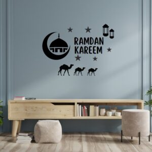 Ramdan Kareem Wall Sticker | Self Adhesive Black Vinyl Material - Image 1