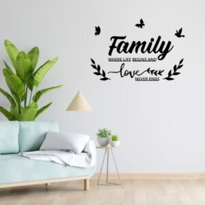 Family Wall Art D?cor Wall Sticker, Black Family Qoutes Wall Black Vinyl Sticker - Image 2