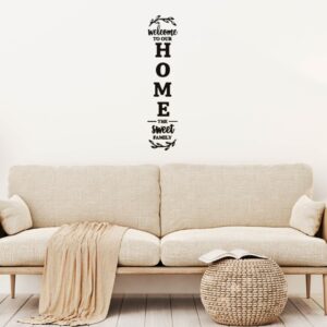 Welcome To Our Home The Sweet Family 3d Sticker Wall Art | Black Vinyl Sticker - Image 2