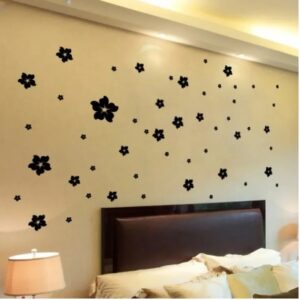 38pcs/set Mixed Big And Small Size Hibiscus Flowers Shape Wall Stickers For Kids Rooms Wall Decals - Image 4