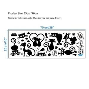 8 Pcs Cartoon Black Kitty Switch Sticker Home Decor Living Room - Image 1