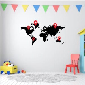 World Map Wall Sticker For Wall for kids | 12x24" & 48x96" World Map Wall Stickers For Living Room, Bedroom, Office, Gym, etc Unique Design - Image 4