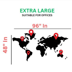 World Map Wall Sticker For Wall for kids | 12x24" & 48x96" World Map Wall Stickers For Living Room, Bedroom, Office, Gym, etc Unique Design - Image 1