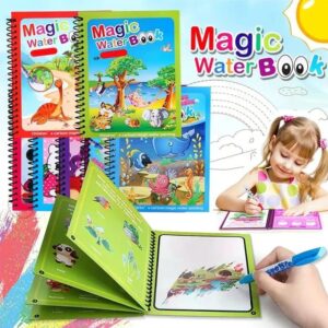 Magic Water Book Painting Drawing Coloring Board Book Magic Water Pen (random book ) - Image 3