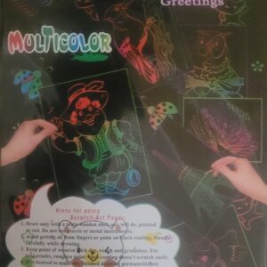 Creative Magic Color Rainbow Scratch Art Paper Imported multicolour scratch book,Rainbow Scratch Art for Kids Girls Boys, Black Scratch Paper - Image 4
