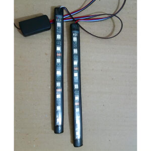 2Pcs RGB 17cm Silicon Flexible 9-LED Strip DRL Daytime Multicolor Light | SMD LED Fancy Light (RGB) For Car Bumper And Bikes - Image 1