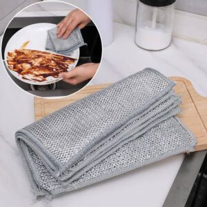 (pack off 10) Dish washing Cleaning cloth | Wire Dish washing Rugs for Kitchen Dishes - Image 4