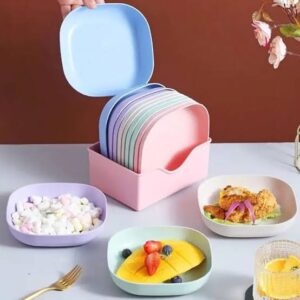 10Pcs Multi-function Eco-Friendly Colored Plastic Bone Dish Household 6 Inch Small Plate Small Dish Snack Cake Plate Table Garbage Plate Kitchen Accessories (Random Colours) - Image 3