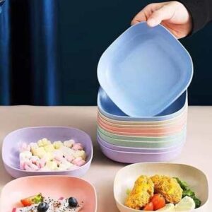 10Pcs Multi-function Eco-Friendly Colored Plastic Bone Dish Household 6 Inch Small Plate Small Dish Snack Cake Plate Table Garbage Plate Kitchen Accessories (Random Colours) - Image 4