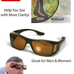 1 Pieces HD Day & Night Vision Wrap Around Glasses | NIGHT VISION GLASSES FOR MEN | Car Anti-Glare Goggles Sunglasses Man Motorcycle Driving Glasses - Image 3