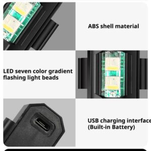 Universal Led Aircraft Strobe Lights Motorcycle Anti Collision Warning Light with USB Charging 7Colors Turn Signal Indicator - Image 1