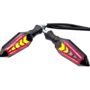 Bike Indicator Slide Arrow Running Style With Lava DRL Red - Yellow 2 Pcs Set - Image 1
