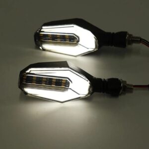 4Pcs Motorbike Universal LED Indicator With  DRL And Yellow Parking Light For all bikes (Random Color) - Image 3
