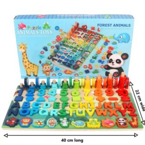 6 in1 Wooden Educational Puzzle & Sorting Board Toy For Kids - Image 4