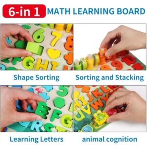 6 in1 Wooden Educational Puzzle & Sorting Board Toy For Kids - Image 5