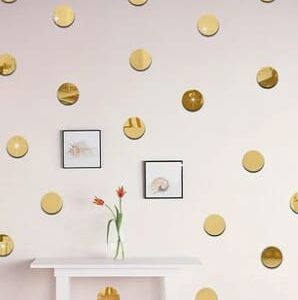 50pcs Acrylic Mirror dott Shape Stickers| Sticker Wedding Decoration Acrylic Mirror - Image 2