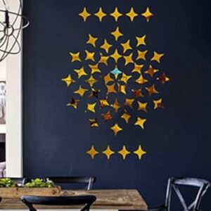 50pcs Acrylic Mirror star Shape Stickers | Sticker Wedding Decoration Acrylic Mirror - Image 1