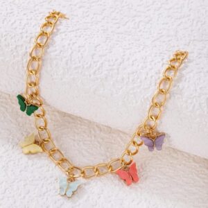 Elegant Multi Color Butterfly Chain Material Alloy /Beautiful Chain Necklace with Butterfly charms (Random Colors) - Image 3